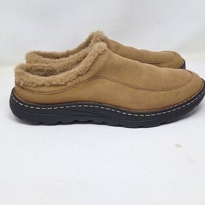 Drew Palmer men's clog shoe in camel microsuede SZ 14 Wide